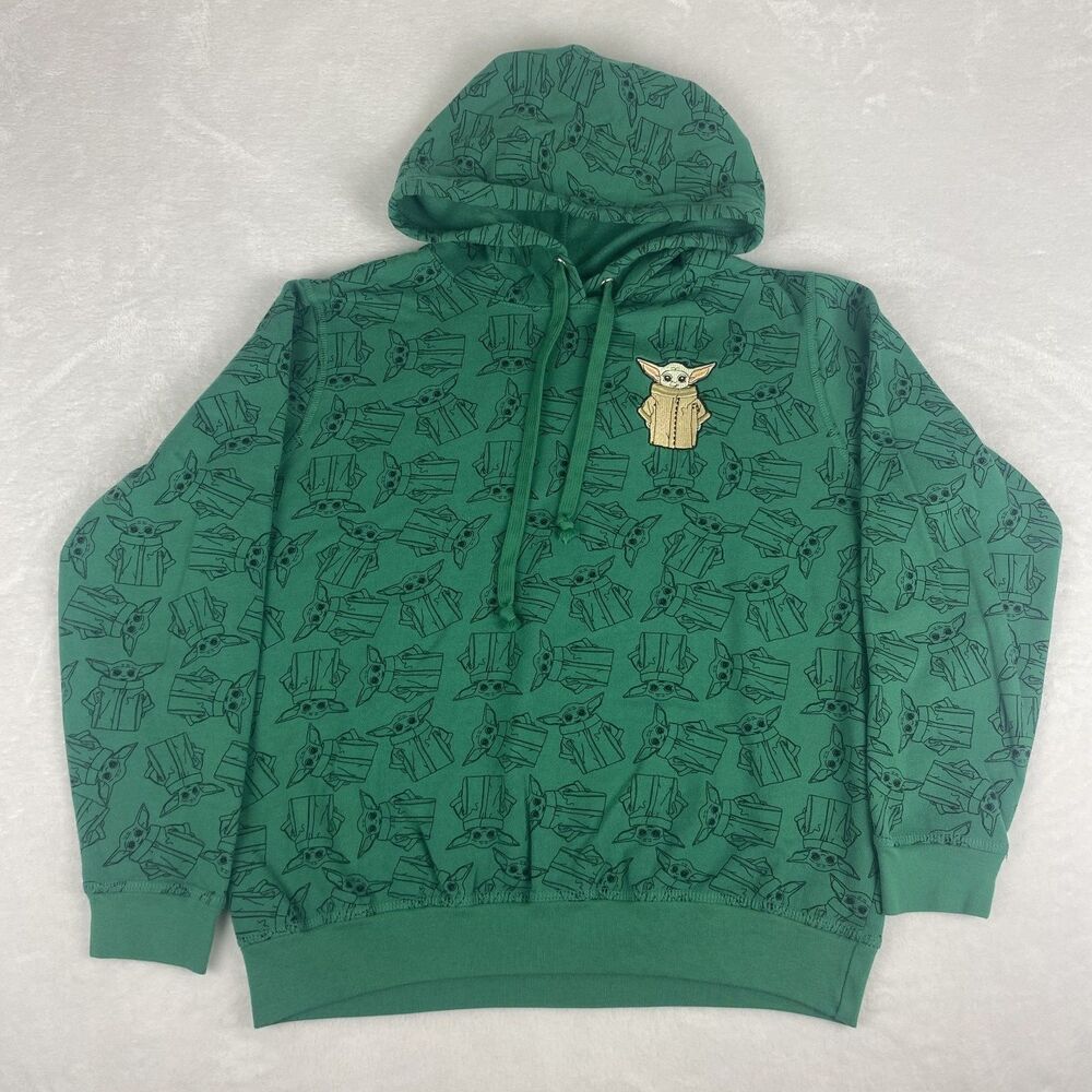 Star Wars Baby Yoda Sweater Kids Extra Large 15-17 Green Hoodie Sweatshirt